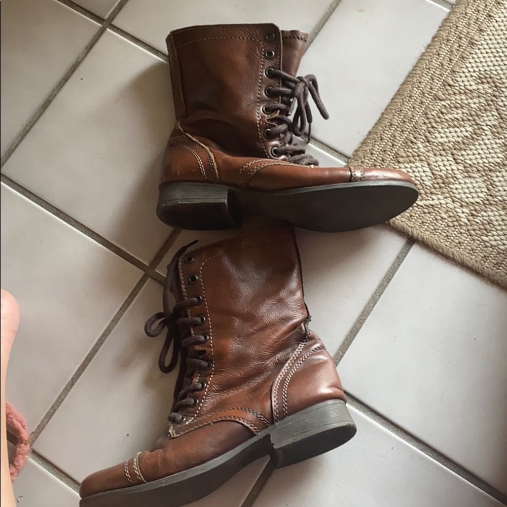 Brown Troopa Steve Madden combat boots